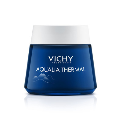 VICHY AQUALIA THERMAL NIGHT SPA, naktinis veido kremas-kaukė, 75 ml paveikslėlis