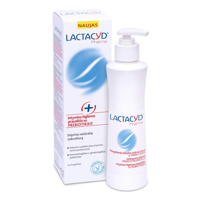 LACTACYD PHARMA, intymios higienos prausiklis su prebiotikais, 250 ml paveikslėlis