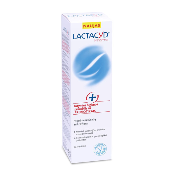 LACTACYD PHARMA, intymios higienos prausiklis su prebiotikais, 250 ml paveikslėlis