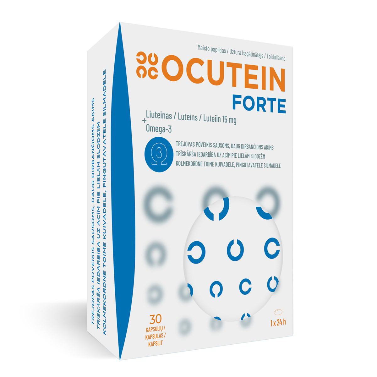 OCUTEIN FORTE, liuteinas, 15 mg, 30 kapsulių