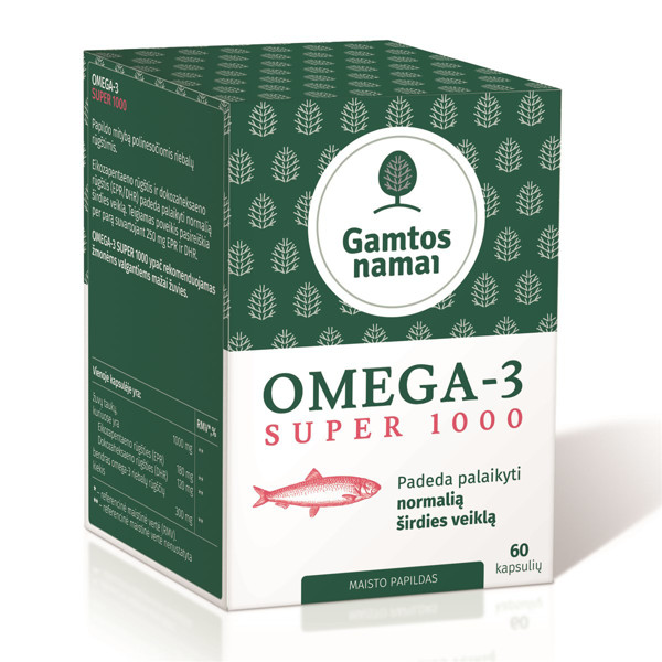 GAMTOS NAMAI OMEGA-3 SUPER, 1000 mg, 60 kapsulių paveikslėlis