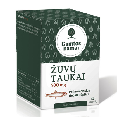 GAMTOS NAMAI ŽUVŲ TAUKAI, 500 mg, 50 kapsulių   paveikslėlis
