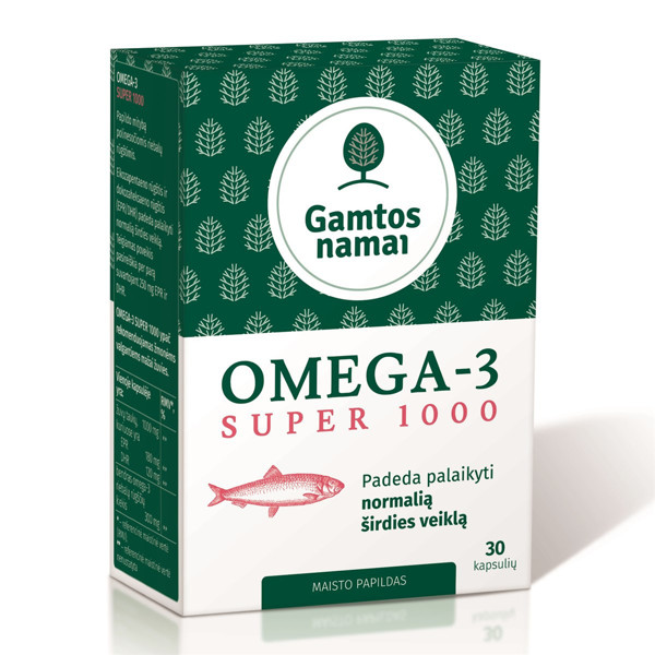 GAMTOS NAMAI OMEGA-3 SUPER, 1000 mg, 30 kapsulių   paveikslėlis