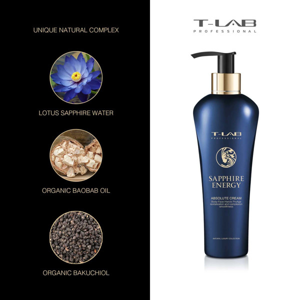 T-LAB Professional Sapphire Energy Absolute Cream – Prabangus kūno kremas 300 ML paveikslėlis