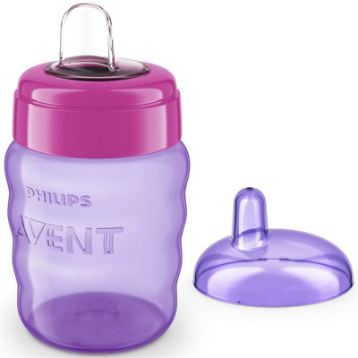 PHILIPS AVENT, puodelis su minkštu silikoniniu snapeliu be rankenėlių, violetinis, SCF553/03, 260 ml paveikslėlis