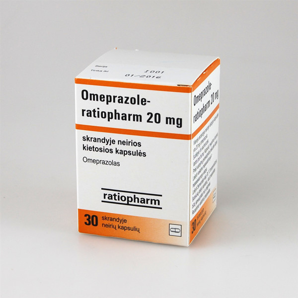 OMEPRAZOLE SANOSWISS, 20 mg, skrandyje neirios kietosios kapsulės, N30 paveikslėlis