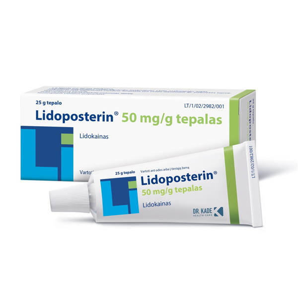 LIDOPOSTERIN, 50 mg/g, tepalas, 25 g  paveikslėlis