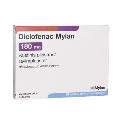 DICLOFENAC MYLAN, 180 mg, vaistinis pleistras, N10 paveikslėlis