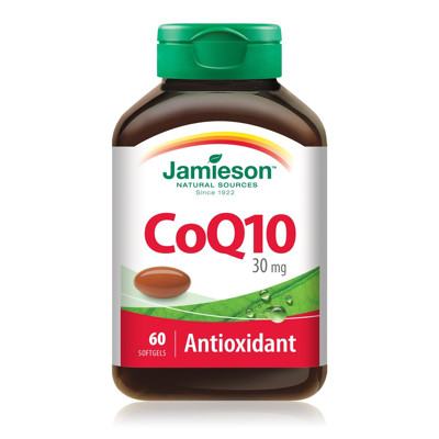 JAMIESON CO Q10 KOFERMENTAS, 30 mg, 60 minkštų kapsulių paveikslėlis