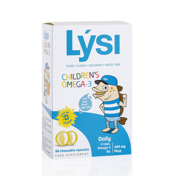 LYSI CHILDREN'S OMEGA -3, Tutti frutti skonio su saldikliu, 60 kramtomosios kapsulės paveikslėlis