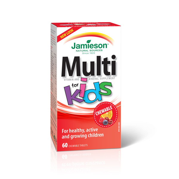 JAMIESON VITA-VIM MULTI FOR KIDS, vaikams, 60 kramtomųjų tablečių paveikslėlis