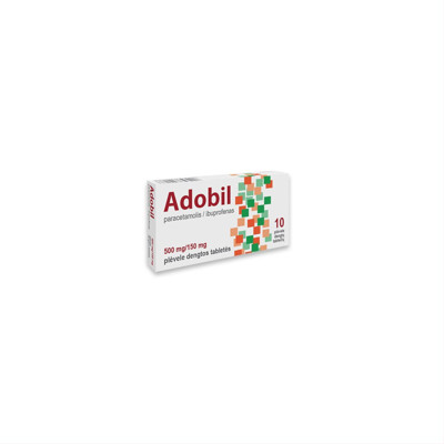 ADOBIL, 500 mg/150 mg, plėvele dengtos tabletės, N10 paveikslėlis