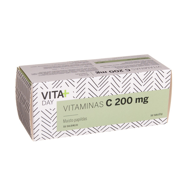 VITADAY VITAMINAS C 200 MG, 50 tablečių paveikslėlis