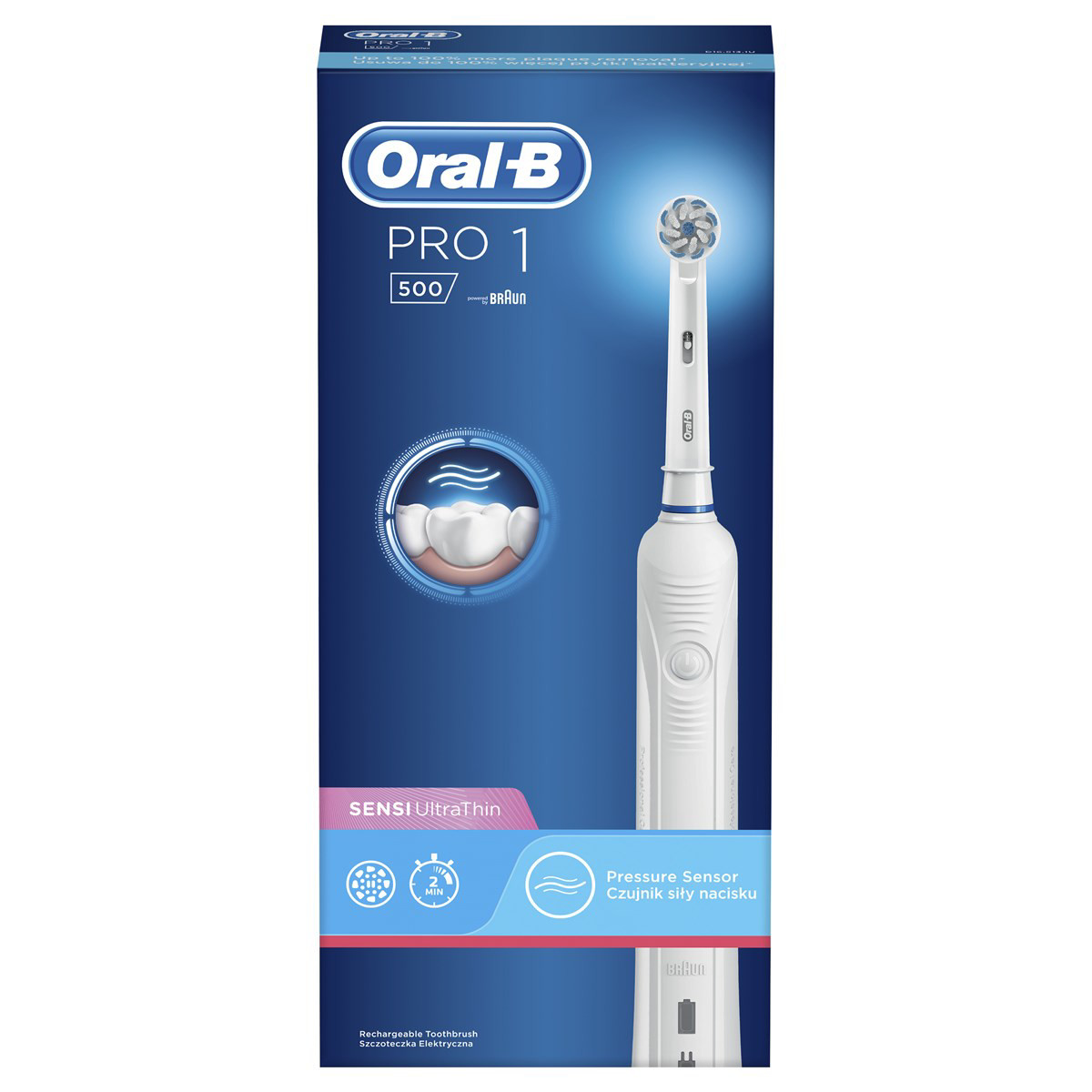 ORAL-B PRO 1 SENSITIVE, elektrinis dantų šepetėlis