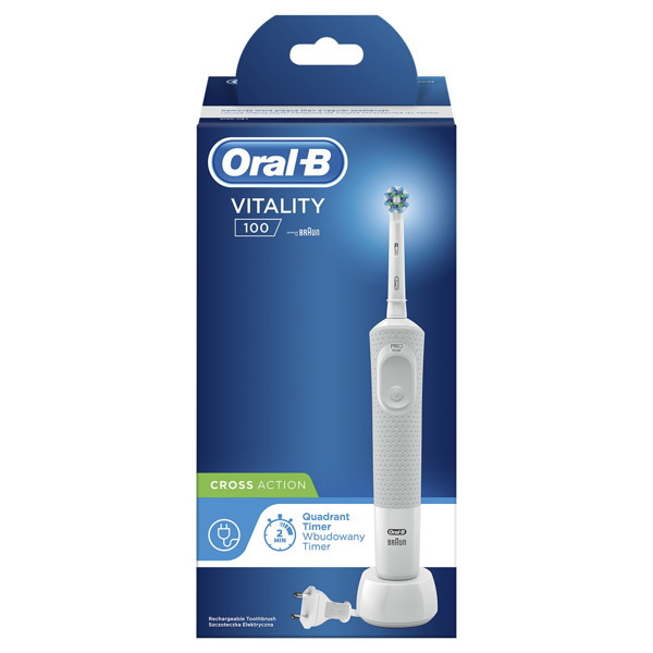ORAL-B VITALITY D100 WHITE, elektrinis dantų šepetėlis paveikslėlis
