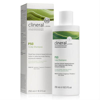 CLINERAL BY AHAVA PSO, galvos odos šampūnas, 250 ml paveikslėlis