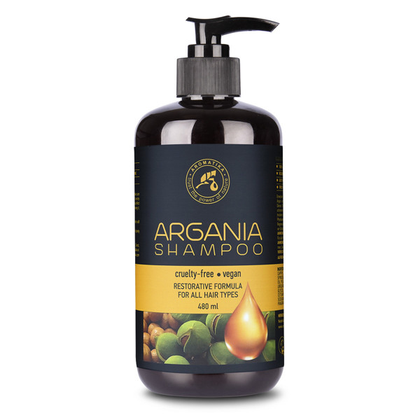 Natūralus argano aliejaus ir žolelių ekstraktų atkuriamasis šampūnas visų tipų plaukams, 480 ml paveikslėlis