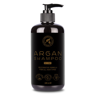 Natūralus argano aliejaus ir žolelių ekstraktų atkuriamasis šampūnas vyrams visų tipų plaukams, 480 ml paveikslėlis