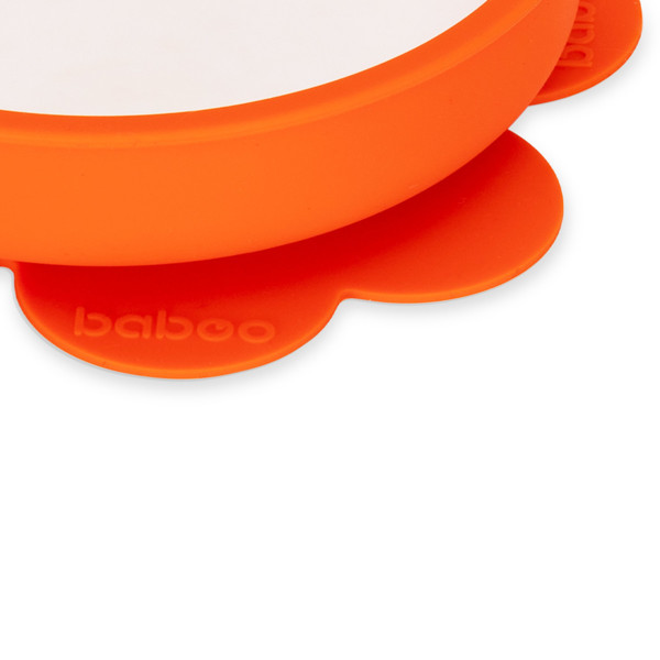 Baboo silikoninė lėkštė neslystančiu dugnu, 6+ mėn, oranžinė paveikslėlis