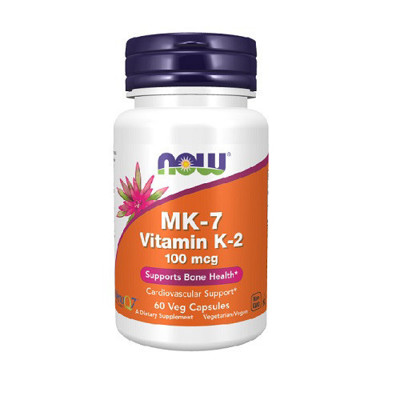 NOW Vitamin K-2 (MK7) 100mcg 60 Kapsulių, (60 porcijų). paveikslėlis