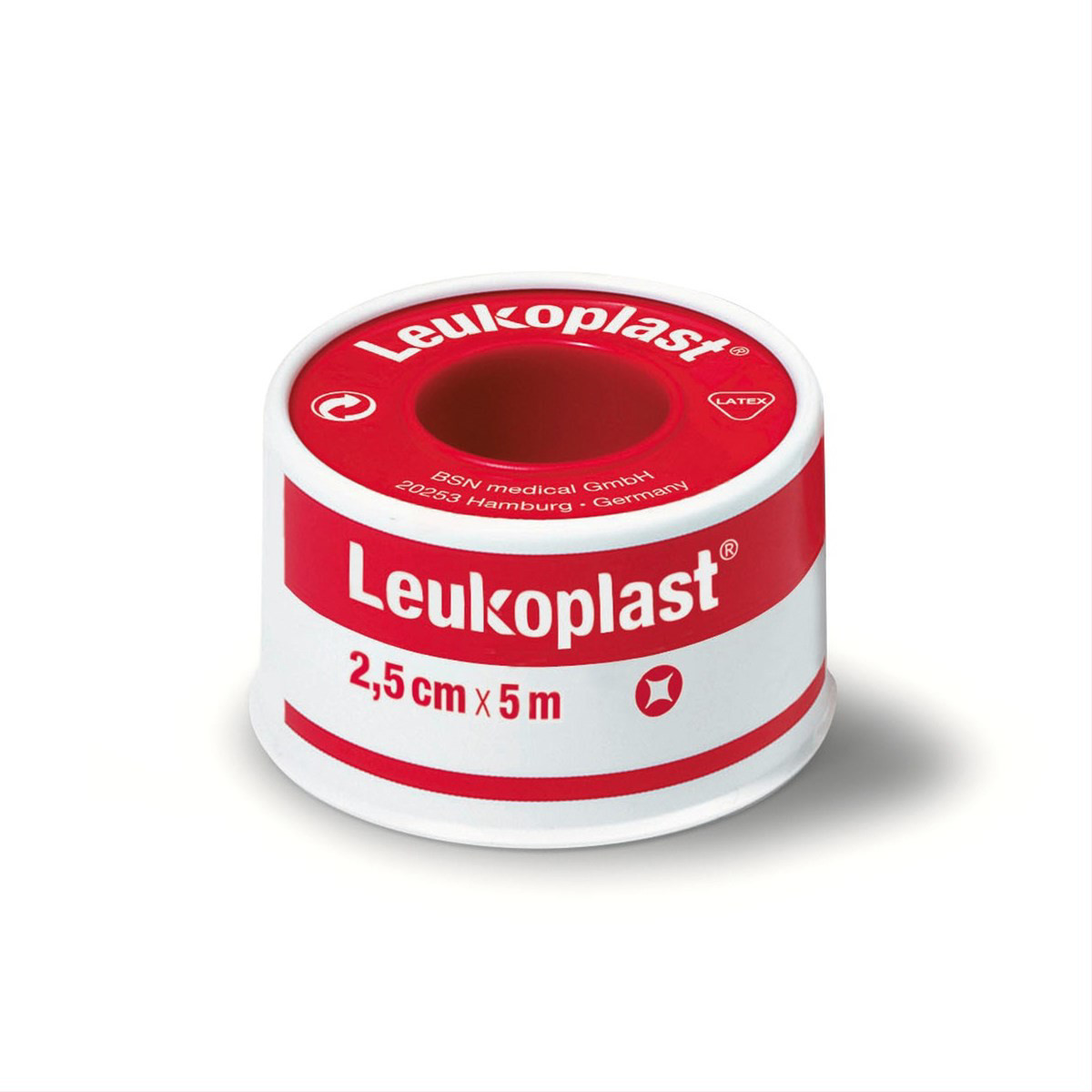 LEUKOPLAST, medicininis pleistras normaliai odai plastikinėje ritėje, 2,5 cm x 5 m