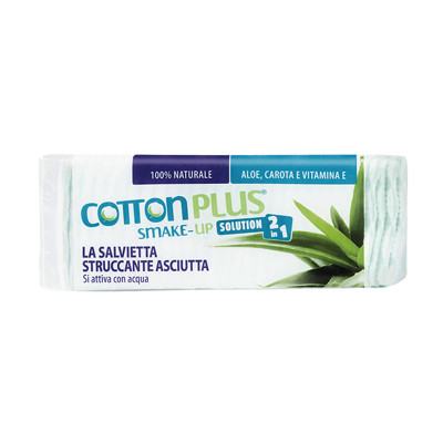 Cotton Plus Aloe vatos lapeliai makiažui valyti su pieneliu