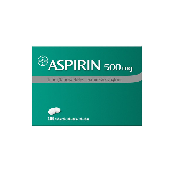 ASPIRIN, 500 mg, tabletės, N100  paveikslėlis