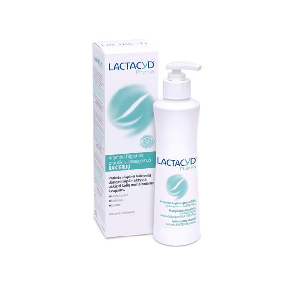 LACTACYD PHARMA ANTIBACTERIAL, intymios higienos prausiklis apsaugai nuo bakterijų, 250 ml paveikslėlis