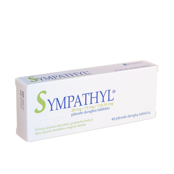 SYMPATHYL, plėvele dengtos tabletės, (l.imp.), N40 paveikslėlis