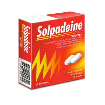 SOLPADEINE, tabletės, N12  paveikslėlis