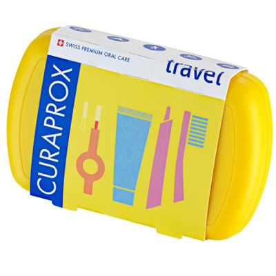 CURAPROX TRAVEL SET, kelioninis rinkinys, geltonas paveikslėlis