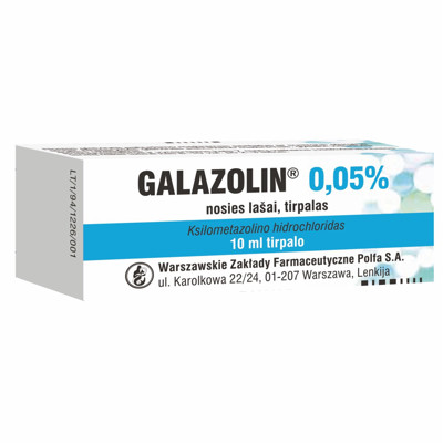 GALAZOLIN, 0,05 %, nosies lašai (tirpalas), 10 ml paveikslėlis