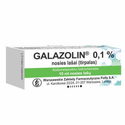 GALAZOLIN, 0,1 %, nosies lašai (tirpalas), 10 ml  paveikslėlis