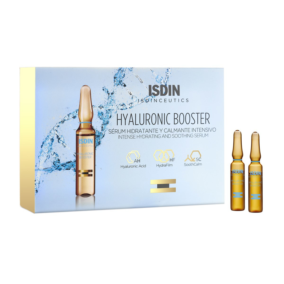 ISDIN HYALURONIC BOOSTER, intensyviai drėkinančios ampulės, 2 ml x 10 vnt.