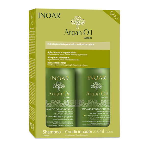 INOAR Argan Oil Duo Kit - intensyviai drėkinantis rinkinys su Argano aliejumi 2x250 ml paveikslėlis