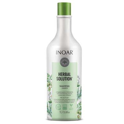 INOAR Herbal Solution Shampoo - šampūnas su alyvuogių, rozmarinų ir jazminų ekstraktu 1000 ml paveikslėlis