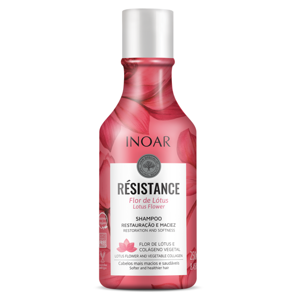 INOAR Resistance Flor de Lotus Shampoo - regeneruojantis blizgesio suteikiantis šampūnas 250 ml paveikslėlis