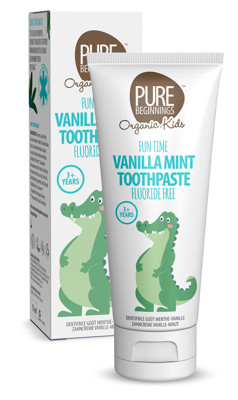 Pure Beginnings dantų pasta BE FLUORO, Vanilla Mint, 3+ m., 75 ml. paveikslėlis