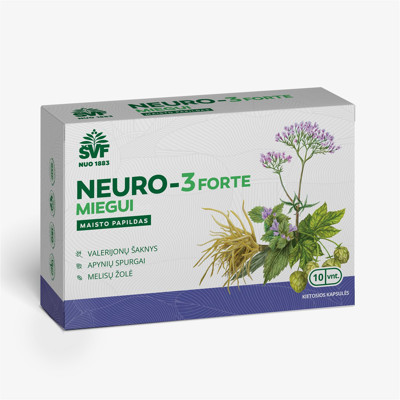 ACORUS NEURO-3 FORTE +, 10 minkštųjų kapsulių paveikslėlis