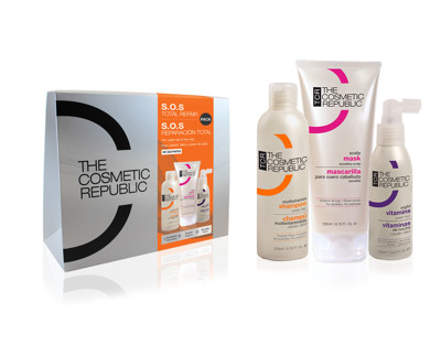 TCR S.O.S visiško atstatymo ir maitinimo pakuotė - multivitamin shampoo 200ml, scalp mask 200ml, night vitamins 125ml paveikslėlis