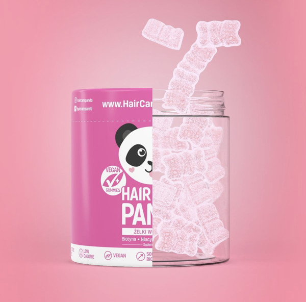 Maisto papildas „Hair Care Panda“ plaukų priežiūrai, 300 g, 60 tablečių