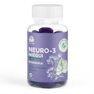 ŠVF NEURO-3 MIEGUI, guminukai su melatoninu, N60 paveikslėlis