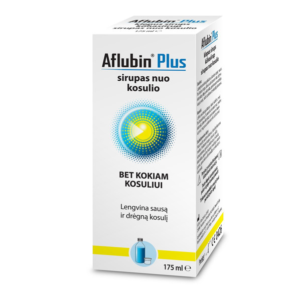 AFLUBIN PLUS, sirupas nuo kosulio, 175ml paveikslėlis AFLUBIN PLUS, sirupas nuo kosulio, 175ml paveikslėlis