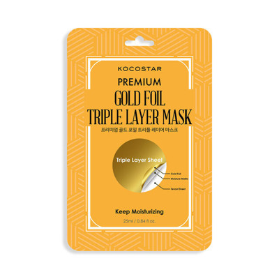 KOCOSTAR veido kaukė Premium Gold Foil Triple Layer Mask, 1 vnt paveikslėlis
