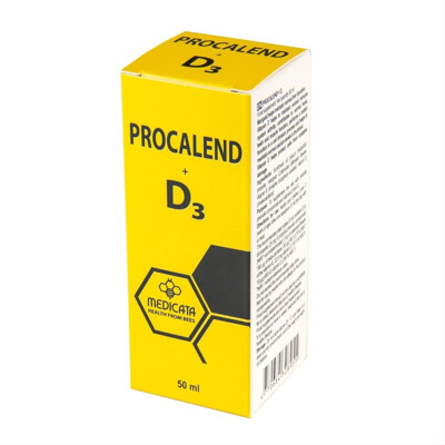 PROCALEND+ D3, Aliejinis propolio ekstraktas su vaistine medetka ir vitaminu D3, 50ml paveikslėlis