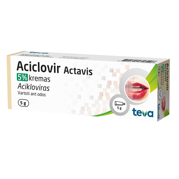 ACICLOVIR ACTAVIS, 5 %, kremas, 5 g paveikslėlis