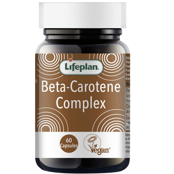 LIFEPLAN BETA CAROTENE COMPLEX, beta karoteno vario ir liuteino kompleksas, 60 kapsulių paveikslėlis