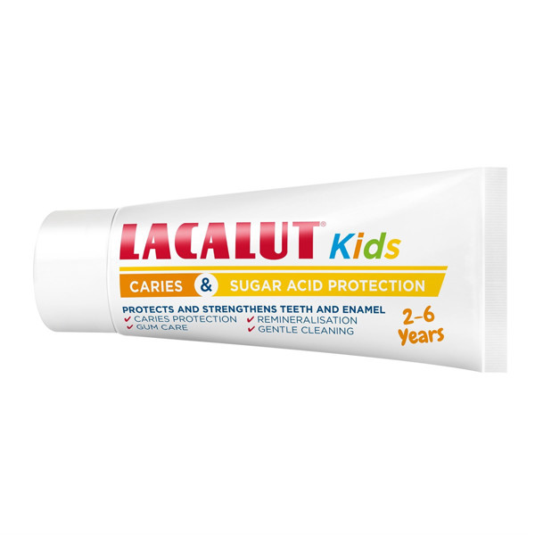 LACALUT KIDS, dantų pasta, 2-6 metų vaikams, švelnaus mėtų skonio, su vitaminais A ir E, 55ml paveikslėlis