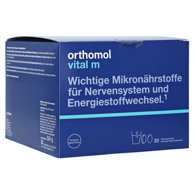 ORTHOMOL VITAL M, milteliai, tabletės ir kapsulės, 30 porcijų paveikslėlis