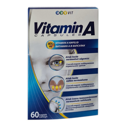 ABC VIT, vitaminas A, 60 kapsulių paveikslėlis